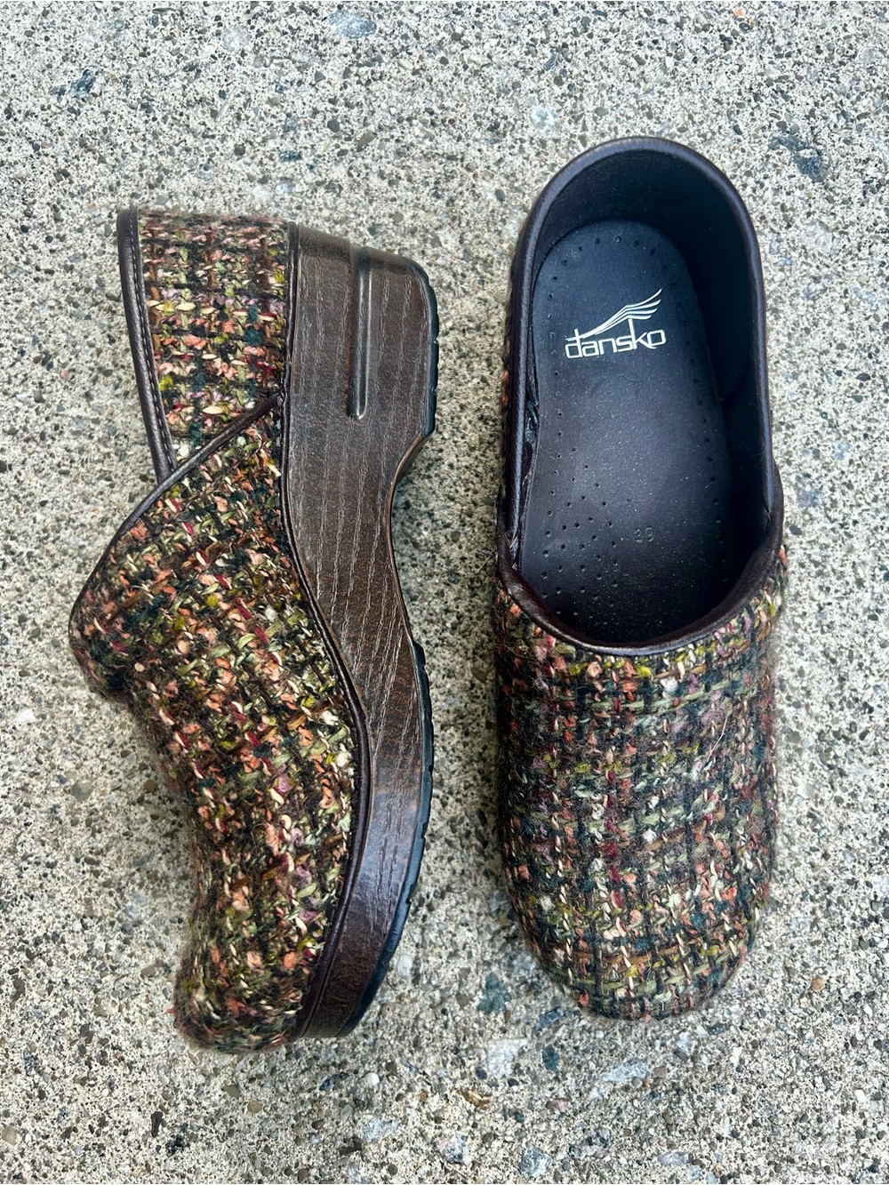 Dansko Tweed Clogs Multicolor Brown US 8.5-9 | EU 39